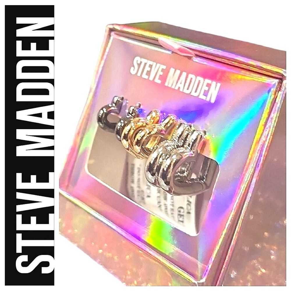 Steve Madden Metallic 3-Pair  Hoop Earrings Set
